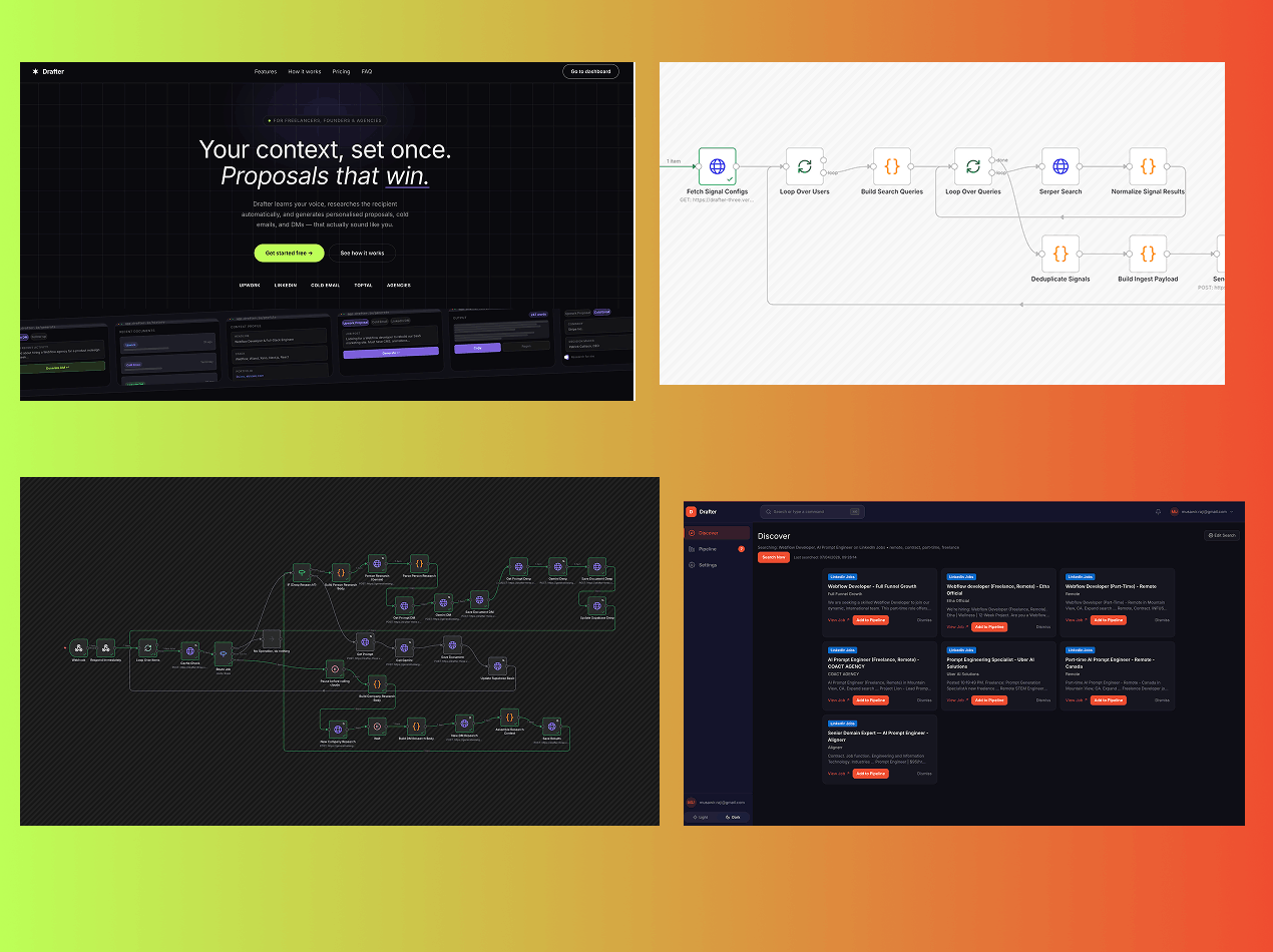 Drafter product screens
