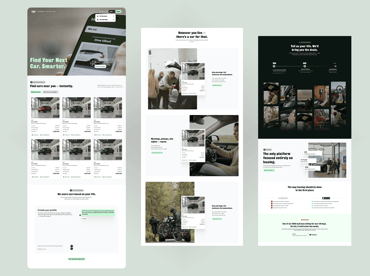 Lisi product screens